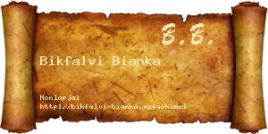 Bikfalvi Bianka névjegykártya